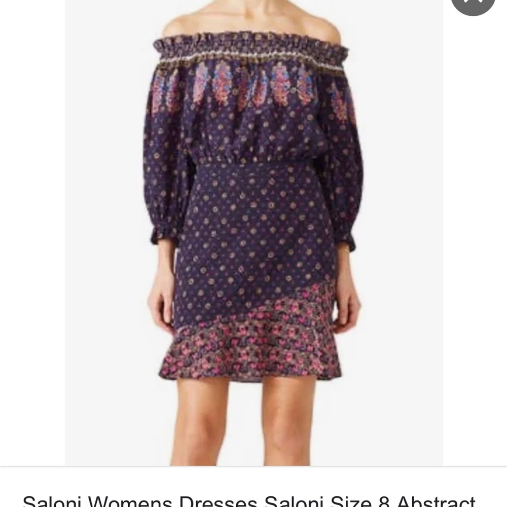 Saloni Abstract off shoulder grace dress